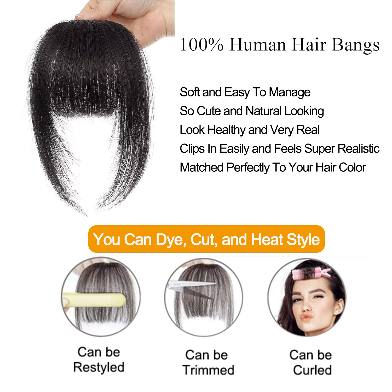 Clip en frange 100% cheveux humains