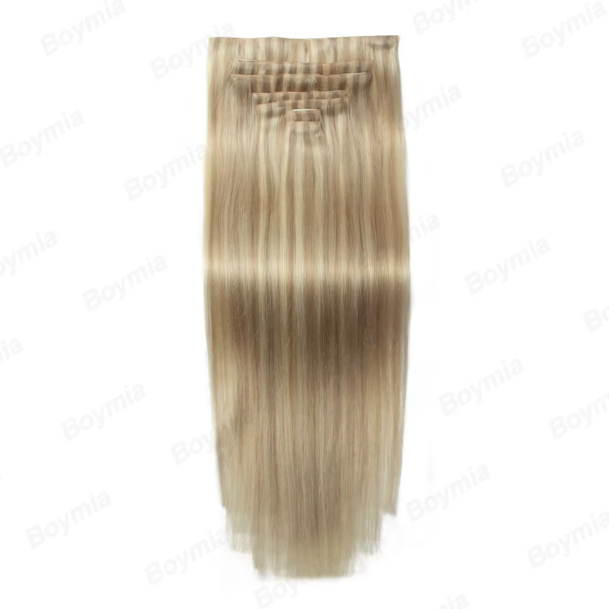 CLIP PU INVISIBLE de cheveux humains dans des EXTENSIONS de bande PU injecté trame 7PCS/SET 12-24INCH 100G 120G