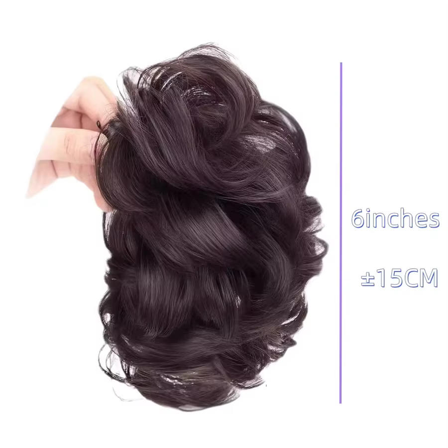 Perruque synthétique pour femmes – Chignon à bourgeons de fleurs paresseux de style chouchou