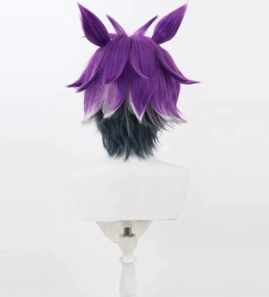 Perruque torsadée du pays des merveilles Cheshire Cat, perruque violette pour cosplay, anime, fête d'halloween