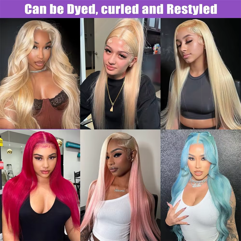 Extensions de cheveux humains vierges brésiliens blonds lisses non traités 12A 613