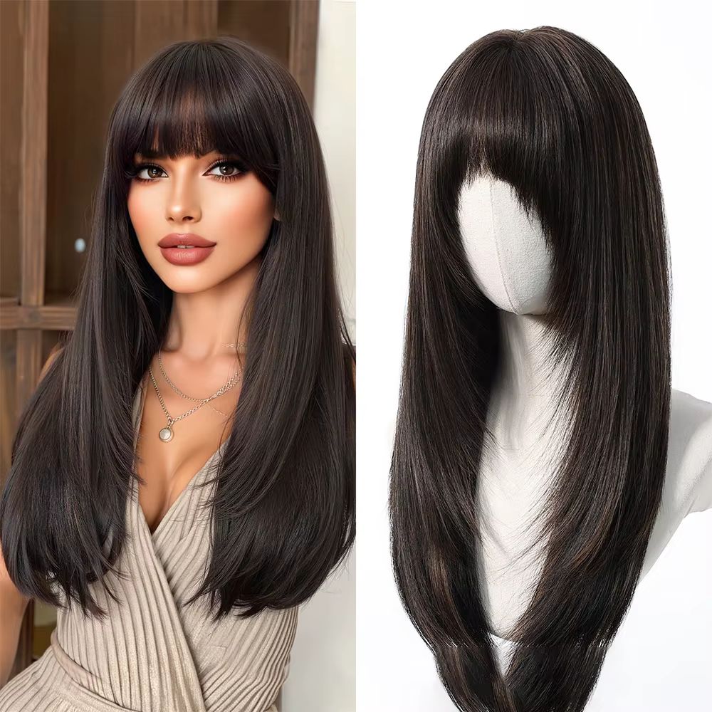 Perruque Blonde dorée avec frange
