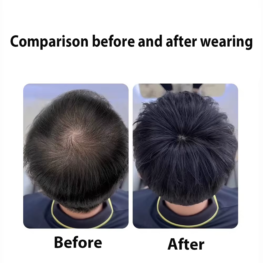 Frange à clipser pour hommes en cheveux naturels