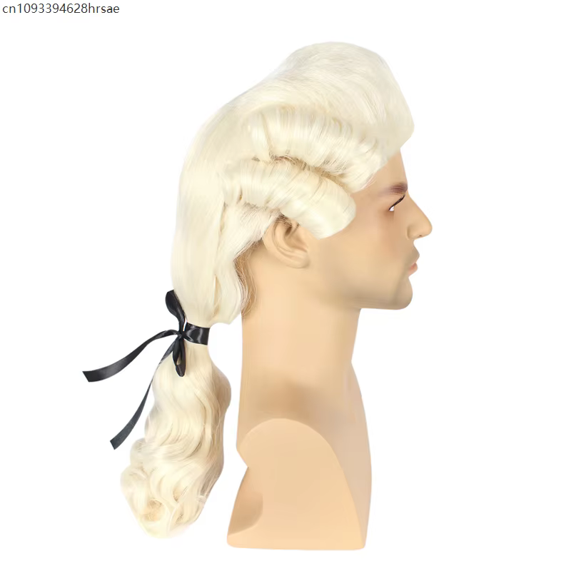 Perruque bouclée de Cosplay baroque pour avocat