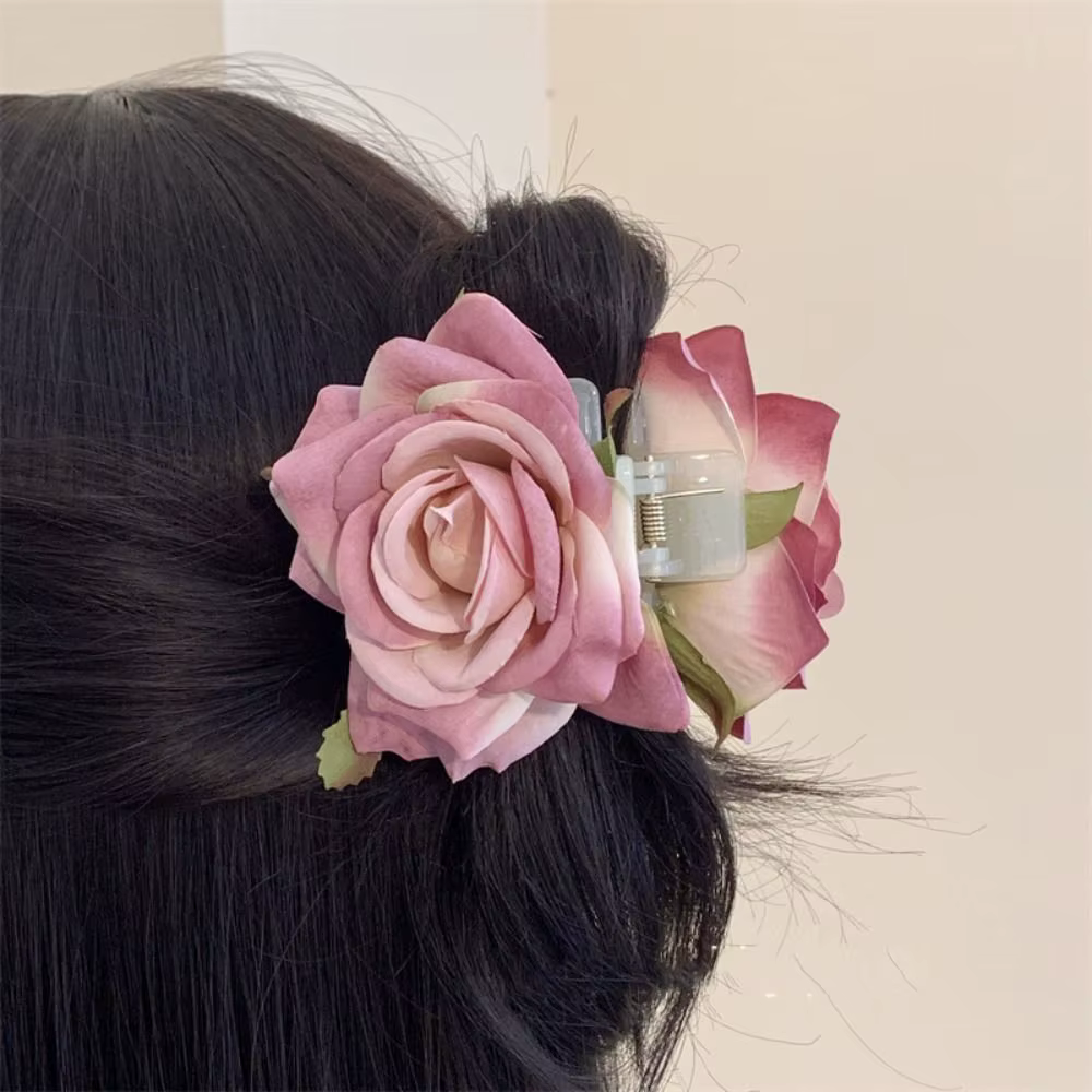 Pince à cheveux créative en forme de fleur de pivoine