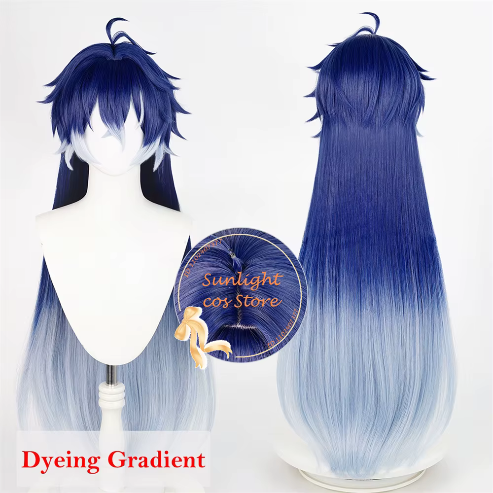EN STOCK Anime Kyryll Chudomirovich Flins Cosplay perruque 90 cm bleu dégradé perruques résistant à la chaleur cheveux