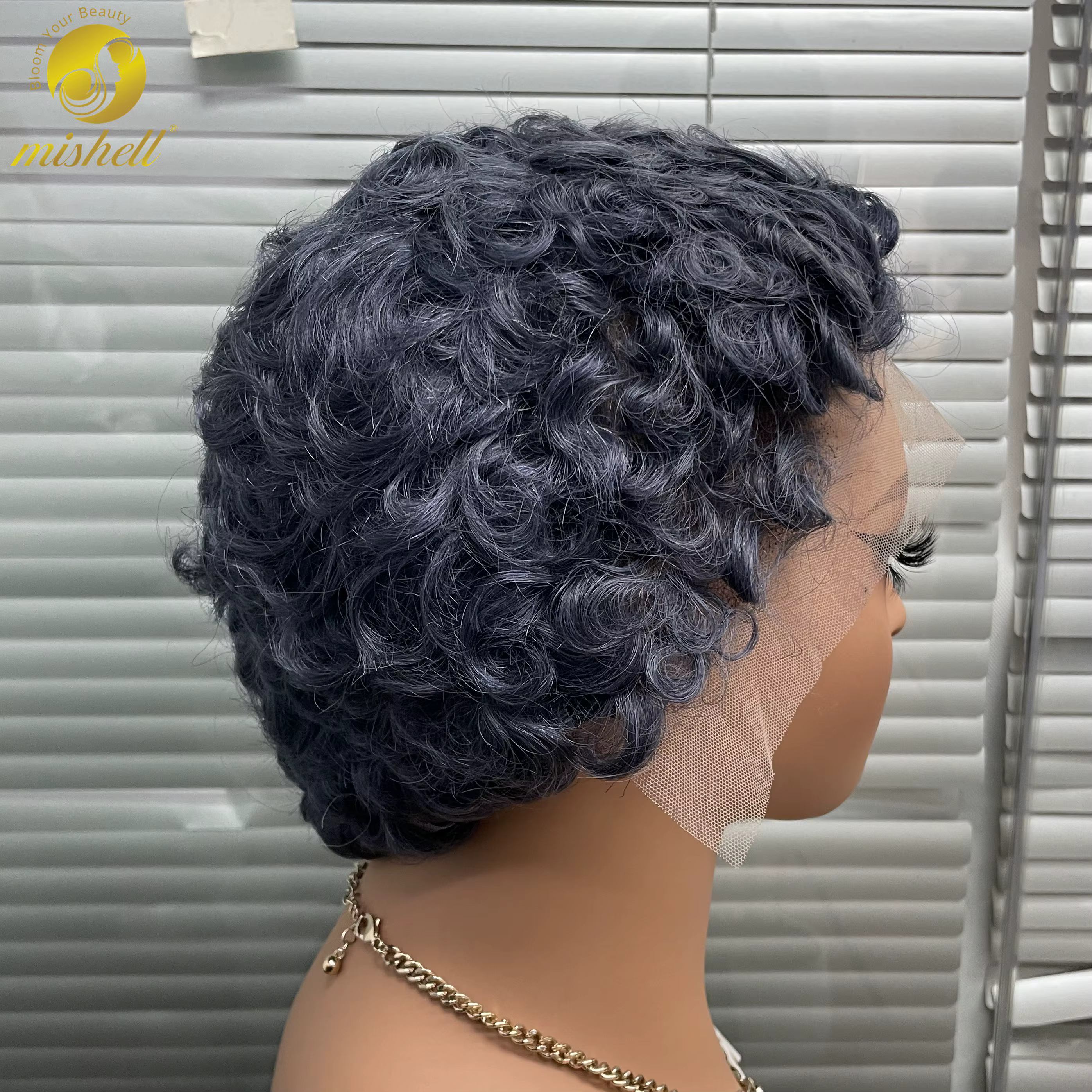 Perruque courte grise coupe Pixie
