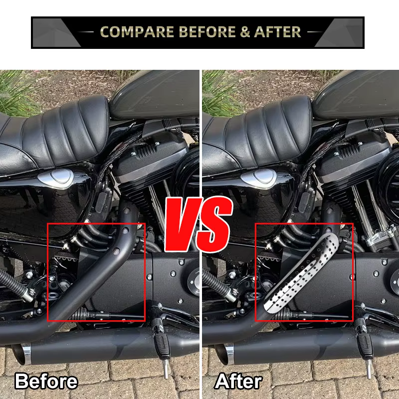 Silencieux d'échappement incurvé chromé avec couvercle de bouclier thermique, protection universelle pour vélos personnalisés, Choppers Cruisers