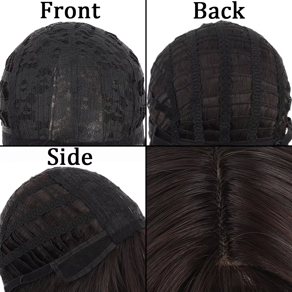 Perruque Courte Bouclée Marron et Noire pour Femme