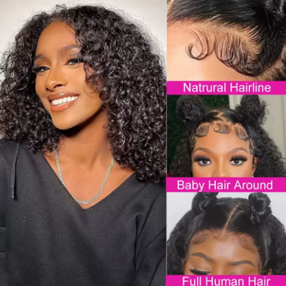 Perruque sans colle en cheveux humains