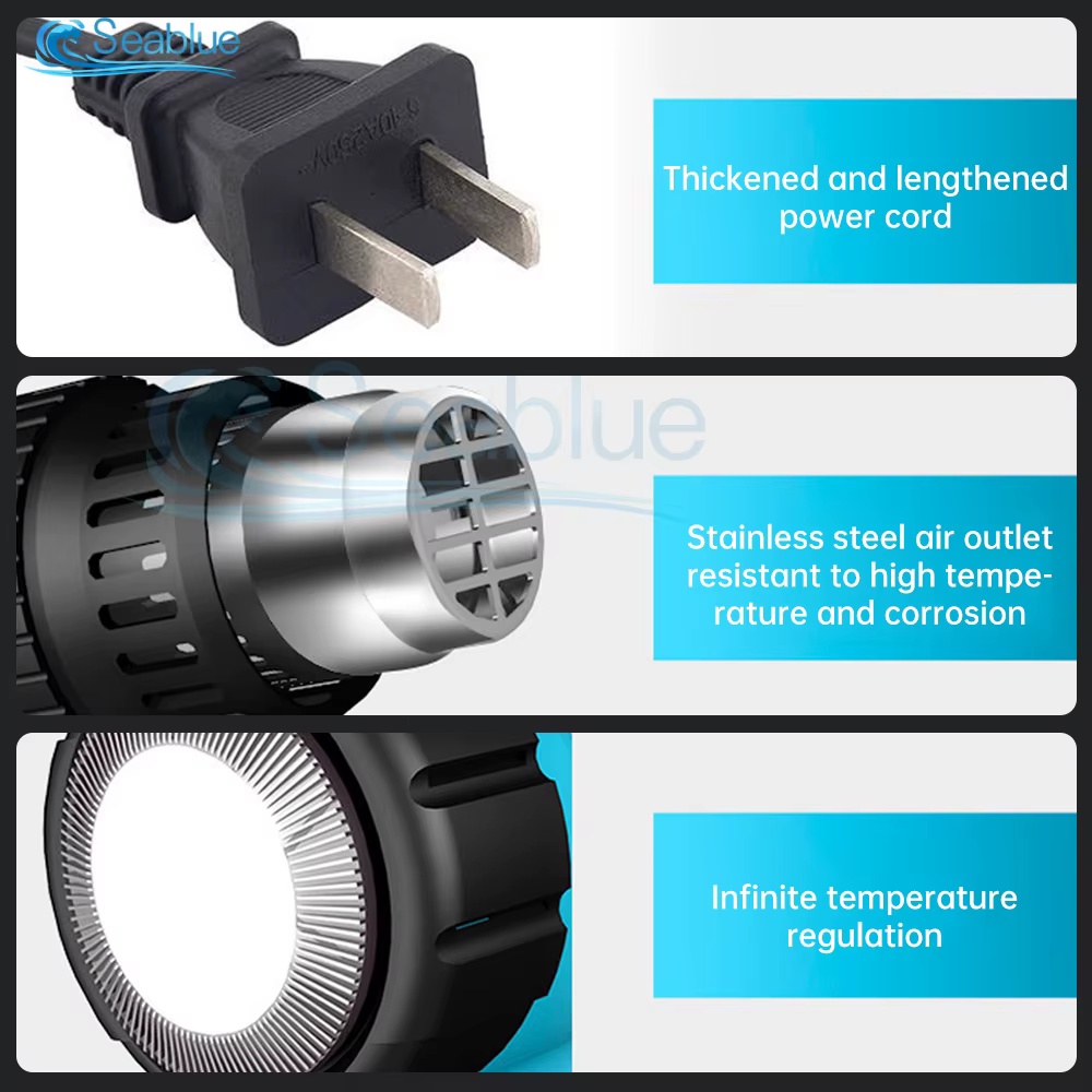 Pistolet à Air chaud industriel 2000W 220V/110V, avec thermorégulateur, prise ue/US, emballage rétractable, outil électrique thermique pour l'artisanat et le bricolage