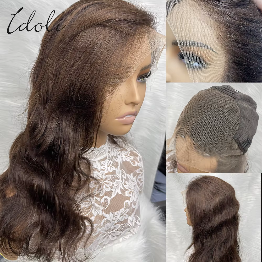 Perruque Lace Frontale Idoli 13x6 Ondulée Chocolat Brun