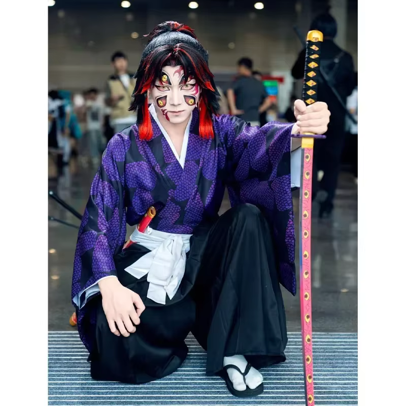 Perruque de jeu de rôle Kokushibo