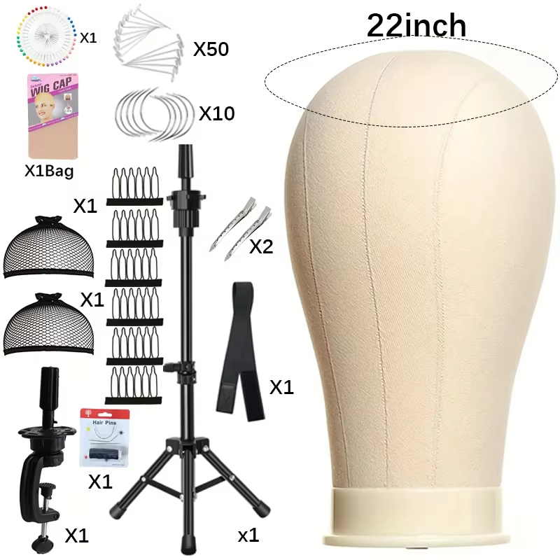 Support de tête de mannequin en toile pour perruques