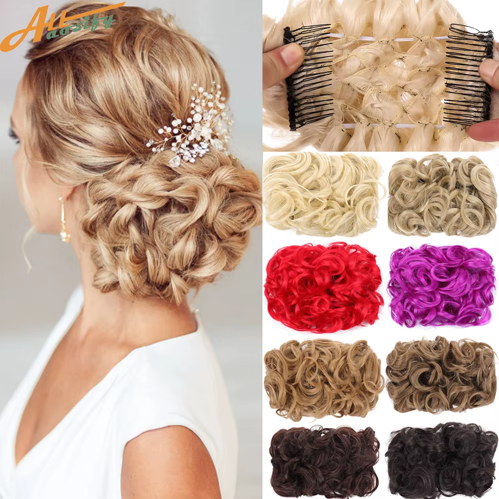 Extension de chignon à clipser synthétique pour femme