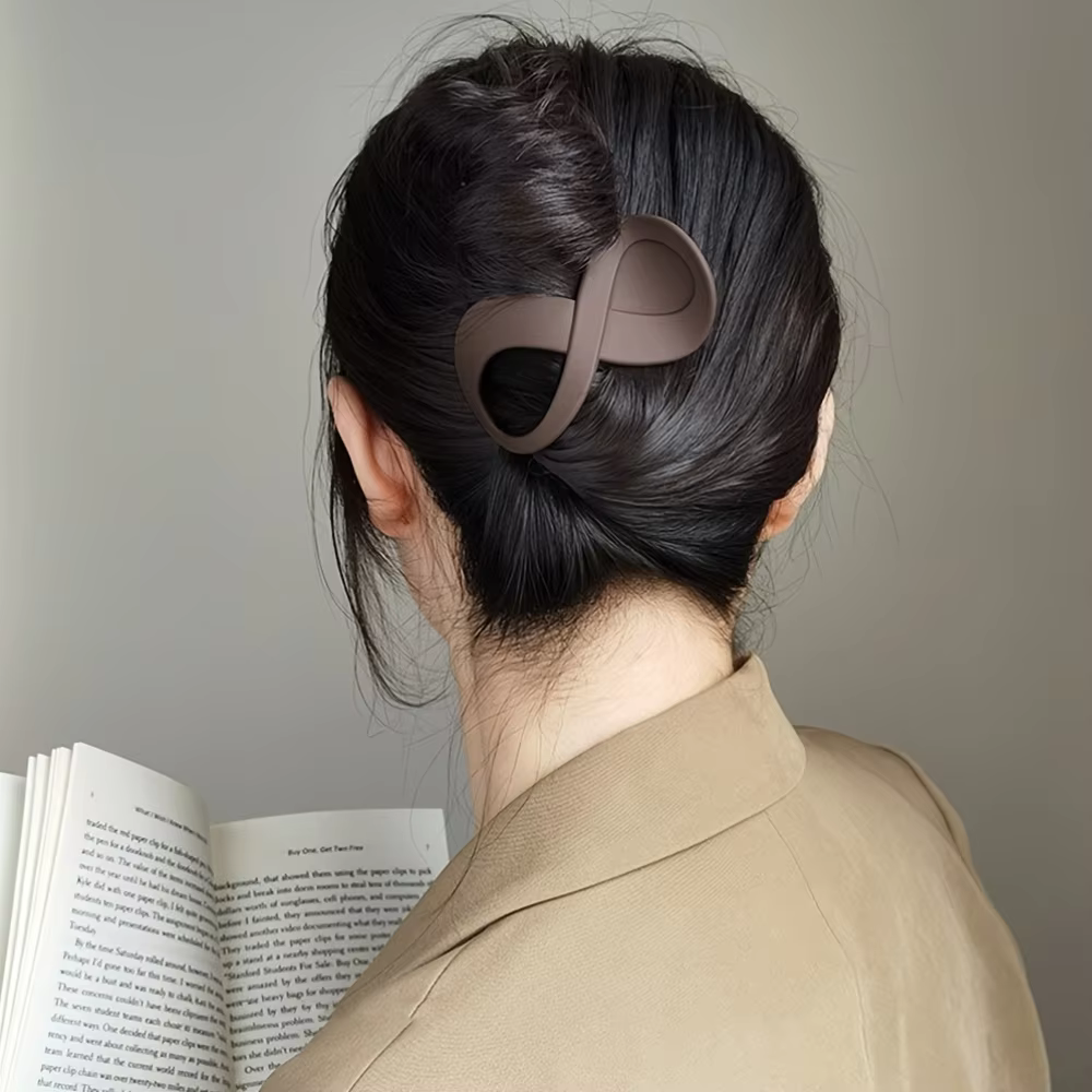 Pince à cheveux tendance en acrylique mat - Grande