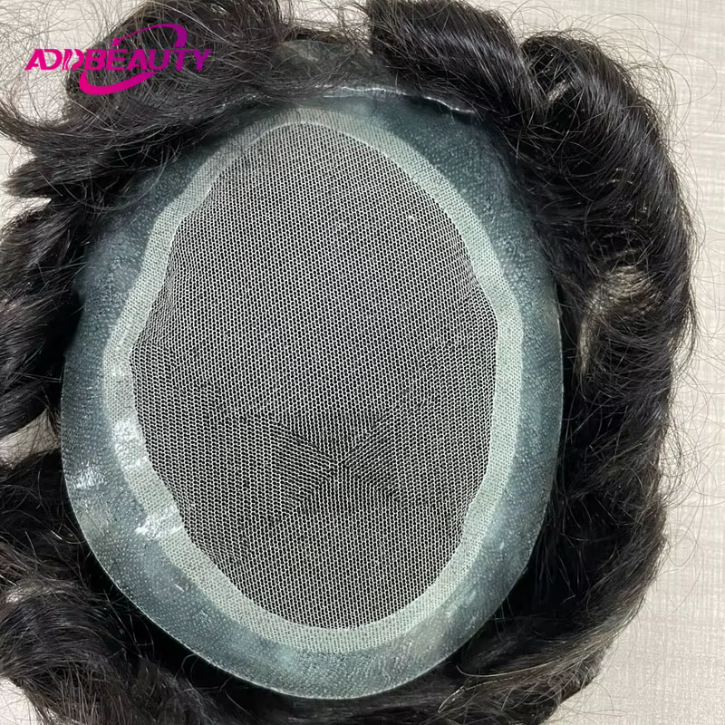Australie toupet suisse dentelle PU perruques pour hommes indien Remy cheveux humains
