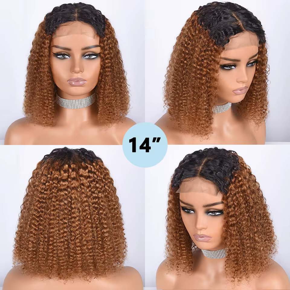 HairUGo-Perruque BOB à fermeture en dentelle pour femme