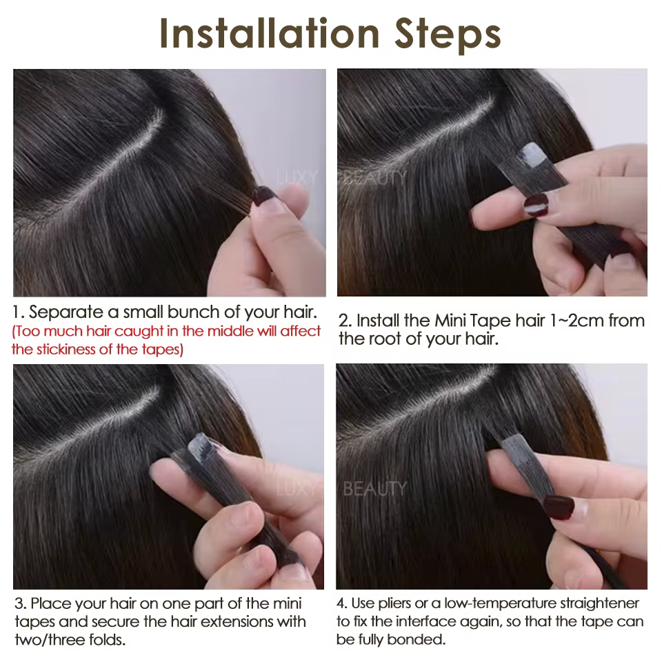 Extensions de Cheveux Naturels Lisses