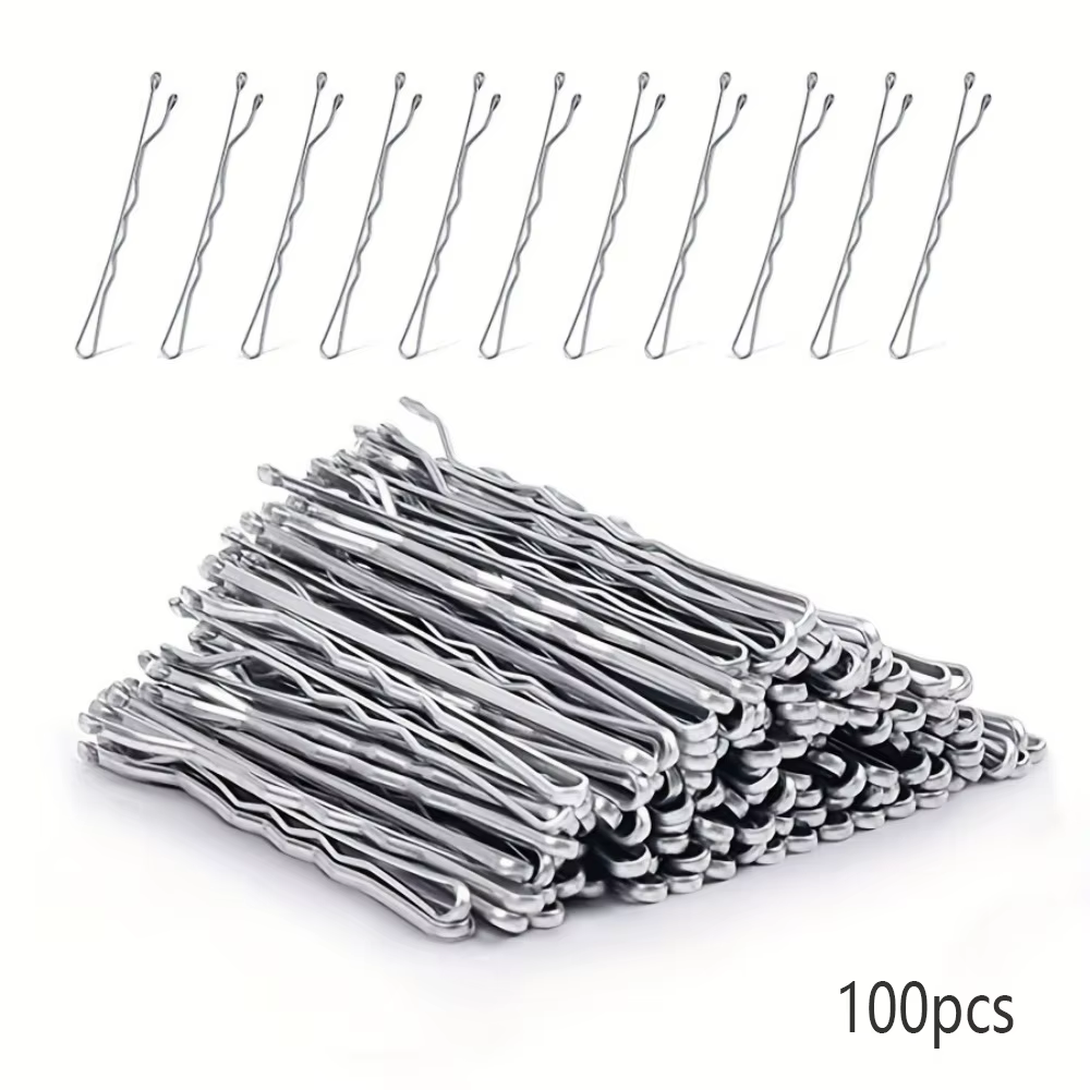Lot de 100 pinces à cheveux en métal ondulé
