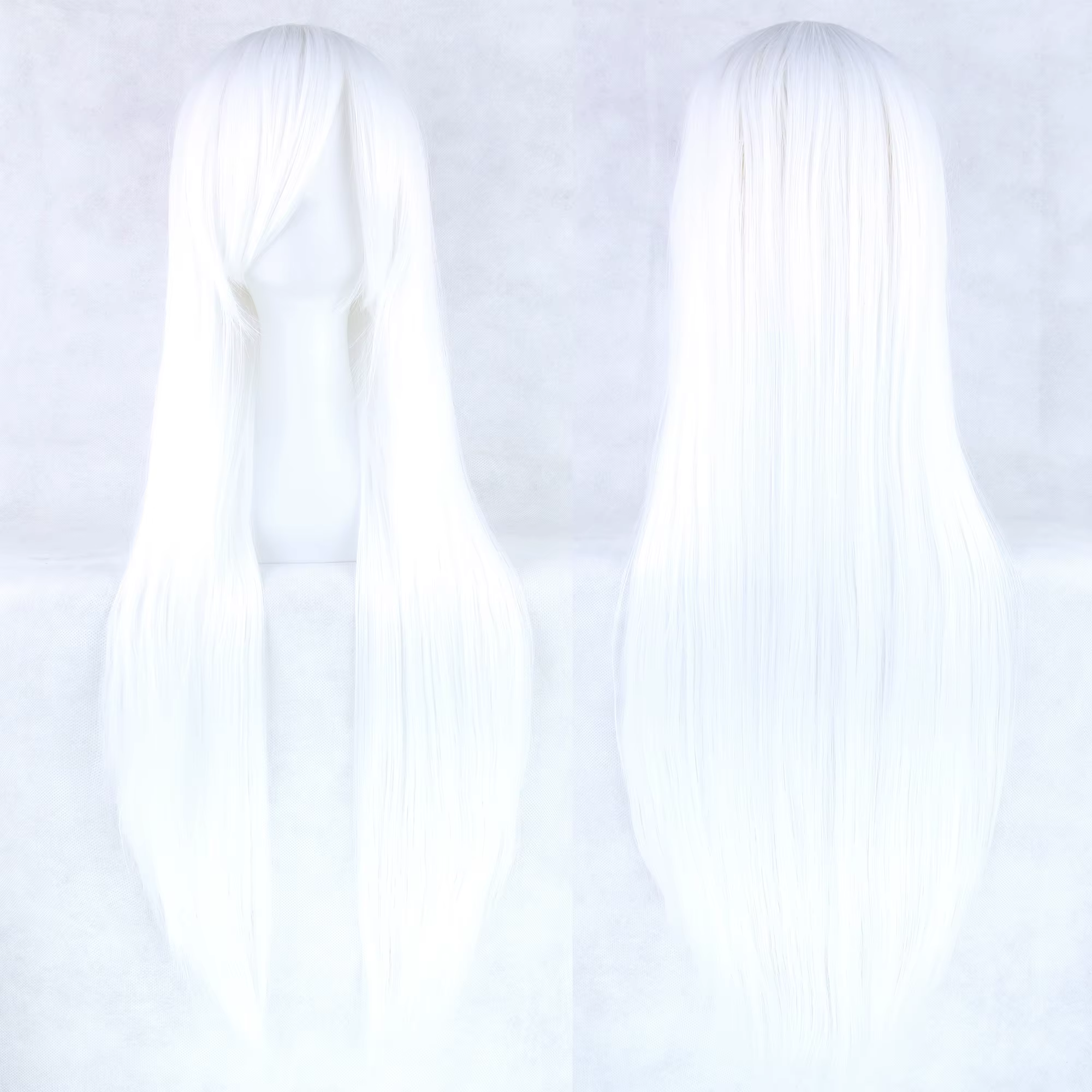 Perruque synthétique longue blanche argentée pour Anime Cosplay Halloween Costume fête