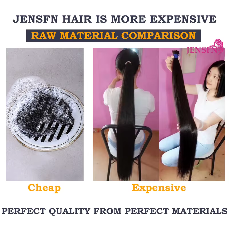 JENSFN I pointe Extensions de cheveux 1g/brin 16 "-26" pouces Remy Fusion naturelle 100%