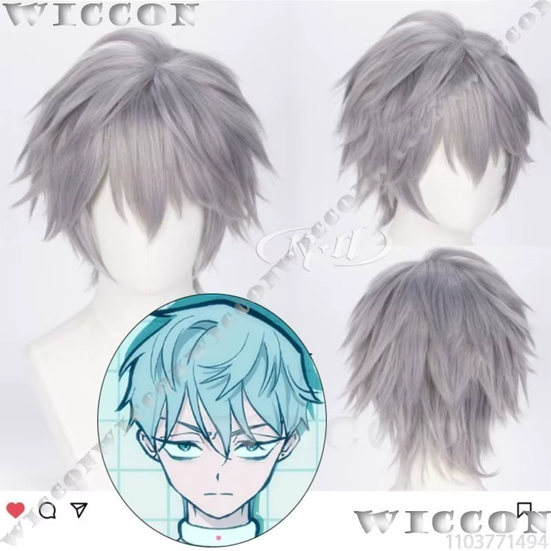 Jusqu'à l'anime Alien scène Cosplay accessoire nouvelle perruque argent gris cheveux hommes idole