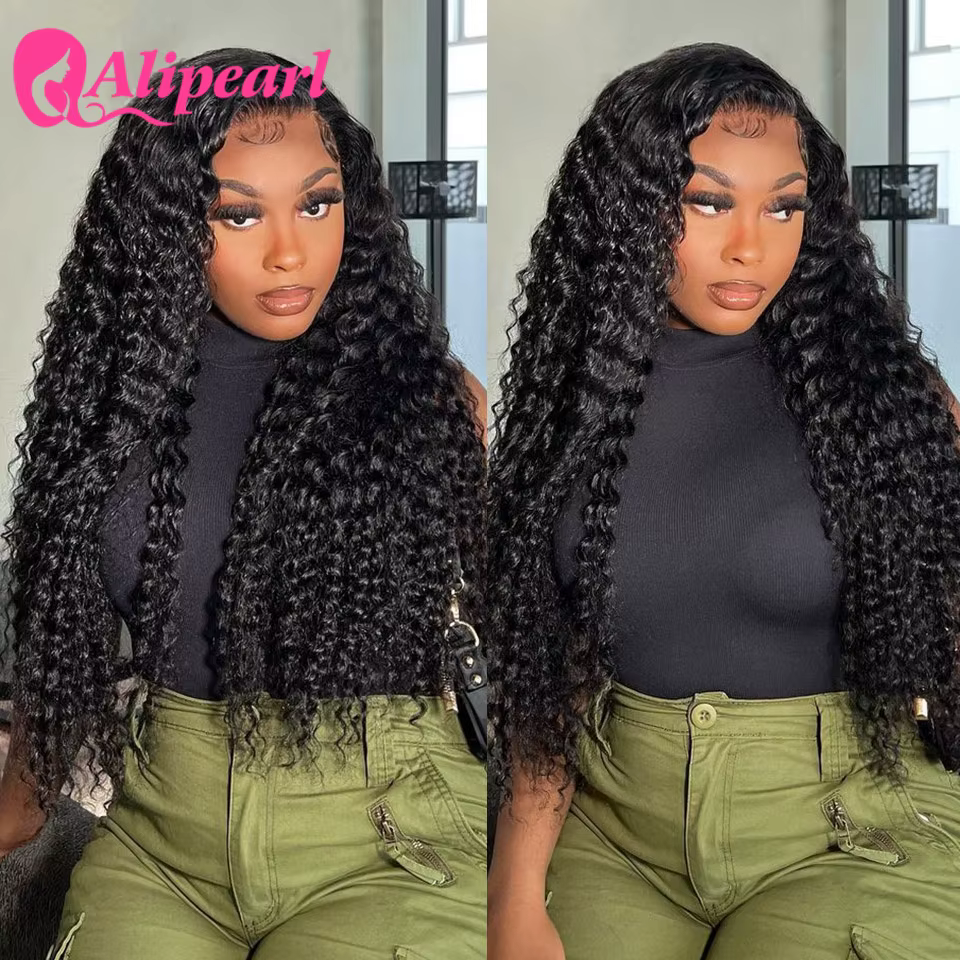 Perruque Lace Front Wig Deep Wave brésilienne naturelle-ALIPEARL