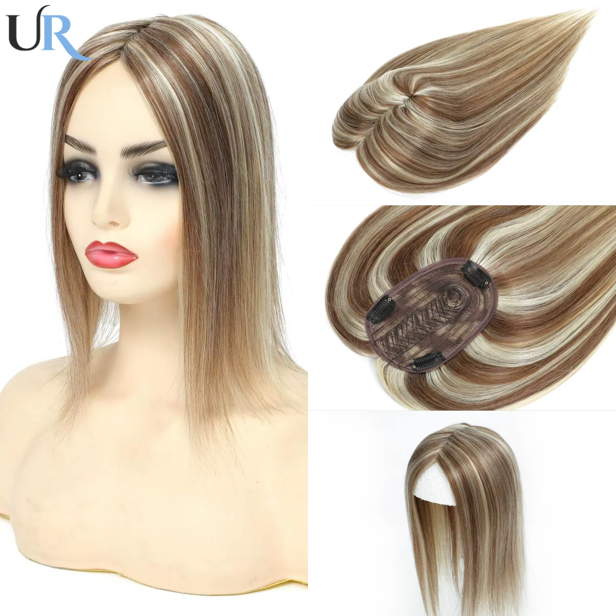Postiche pour femmes, cheveux humains