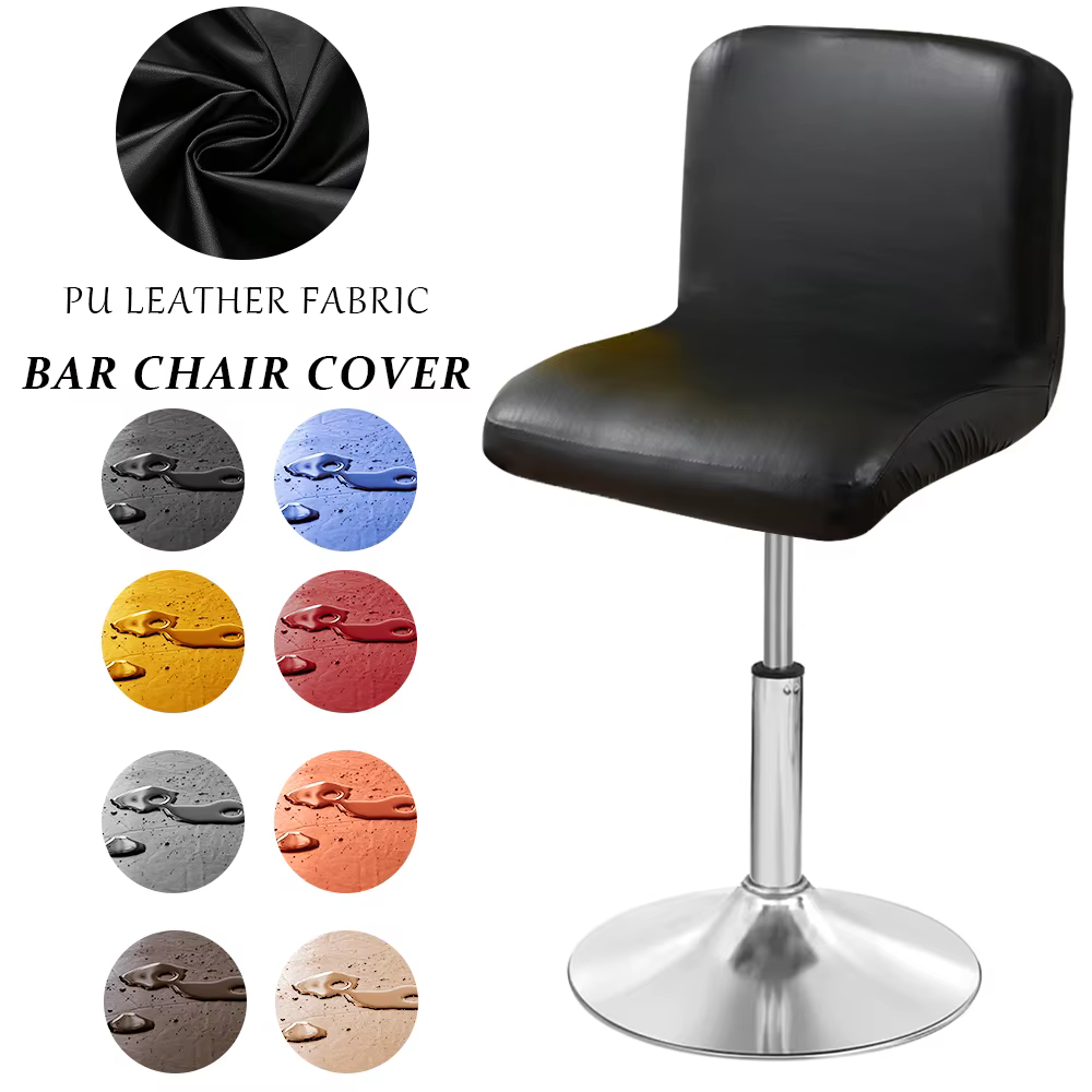 Housse de chaise de tabouret de Bar en cuir Pu, imperméable, extensible, à dossier court, pour salle à manger, protection de chaise, pour Banquet, hôtel, Bar