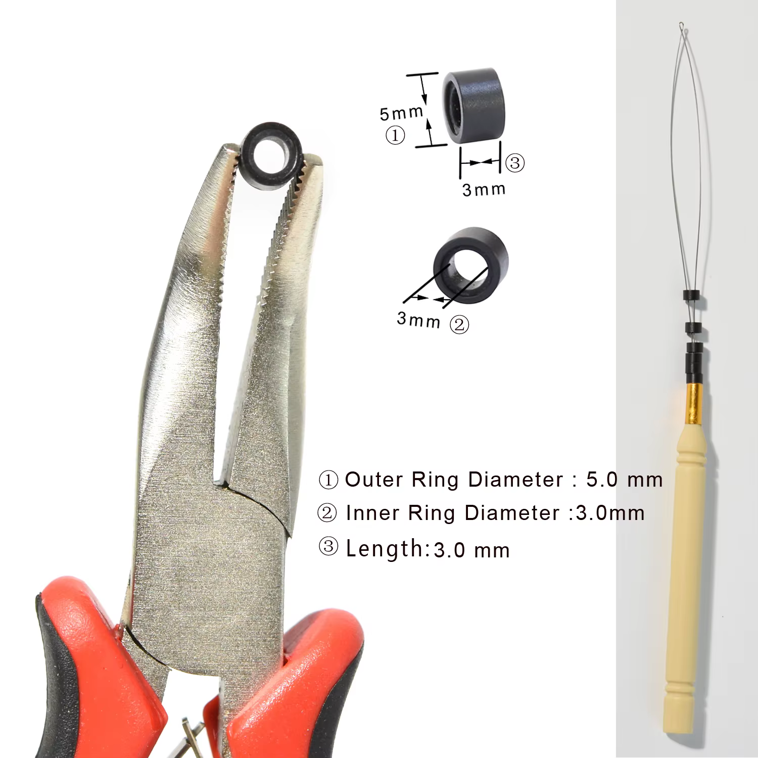 Micro anneaux/perles en Silicone pour Extensions de cheveux
