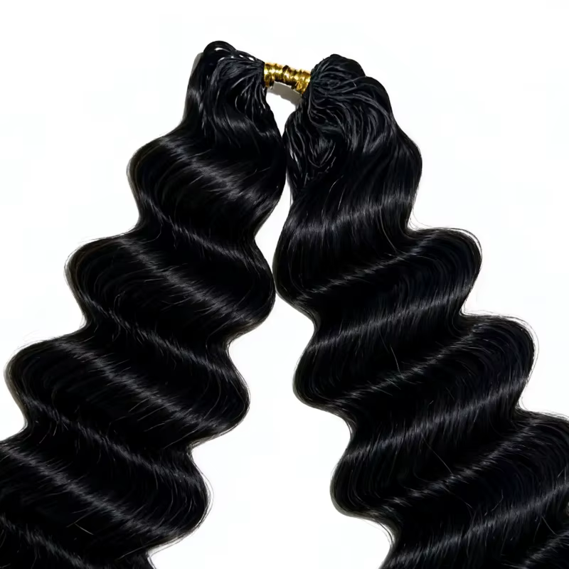 Extensions de cheveux au crochet sans nœuds Deep Wave pré-séparées