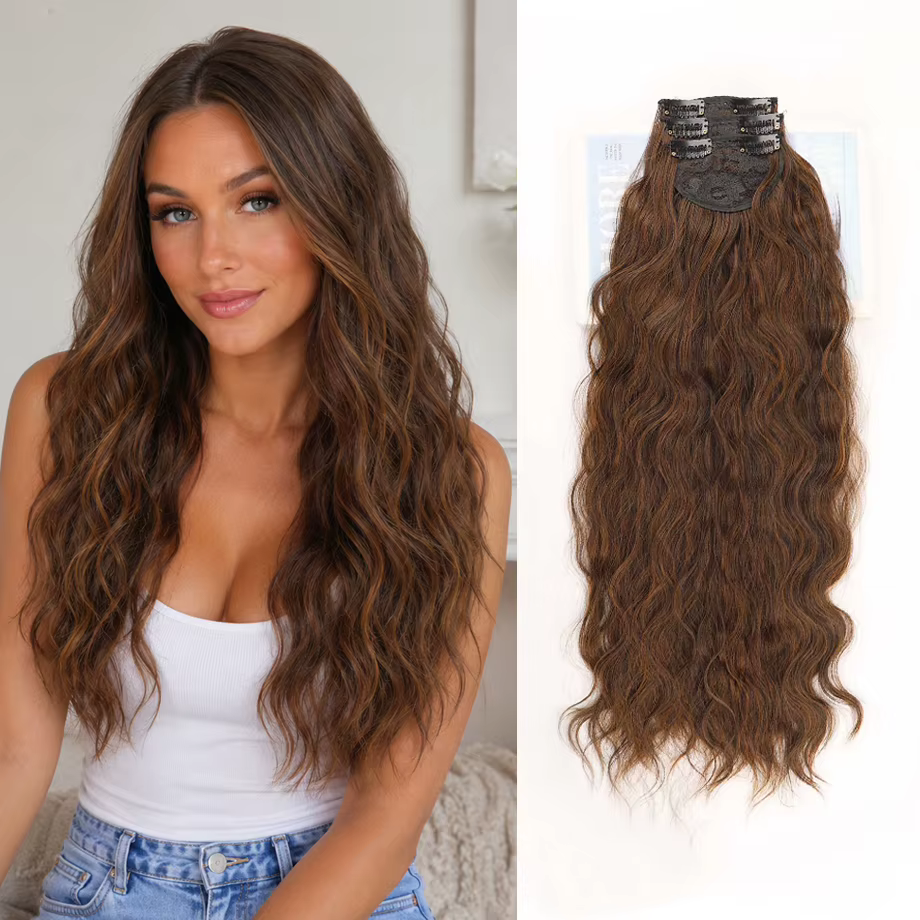 Extensions de cheveux à clipser pour femmes - 3 pièces