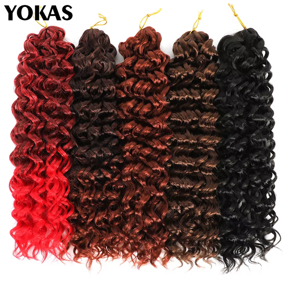 GOGO Curl Extensions de cheveux synthétiques au Crochet pour femme 14 18 22 pouces Faux Locs Afro