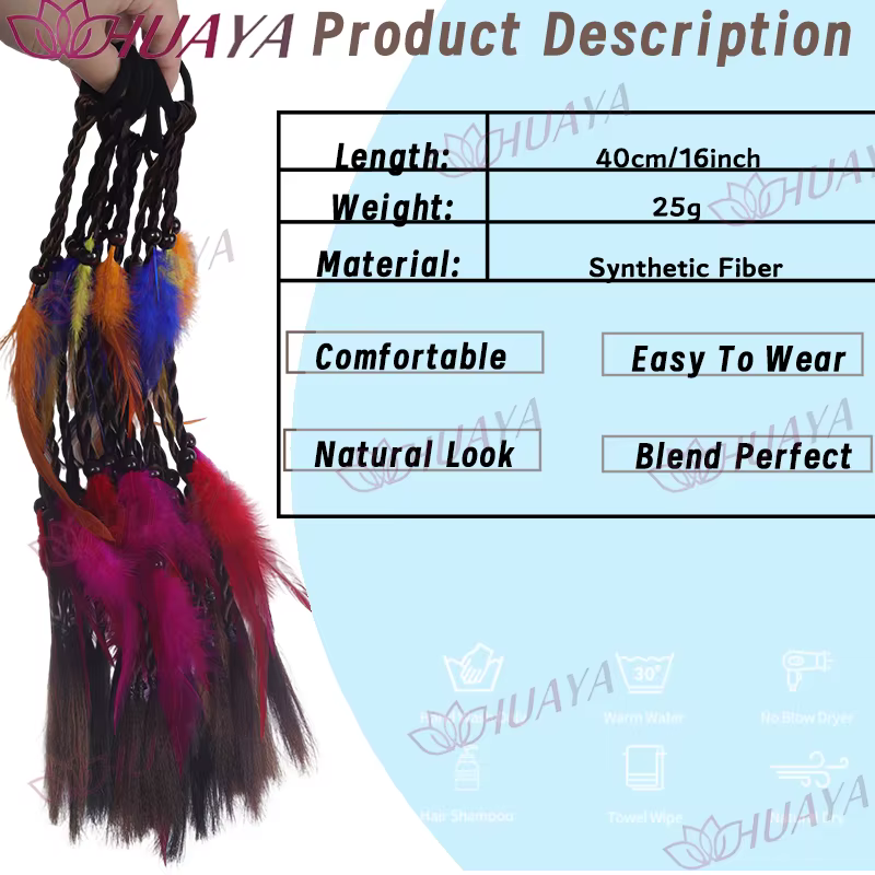 Extensions de cheveux synthétiques en plumes de style bohème pour femmes