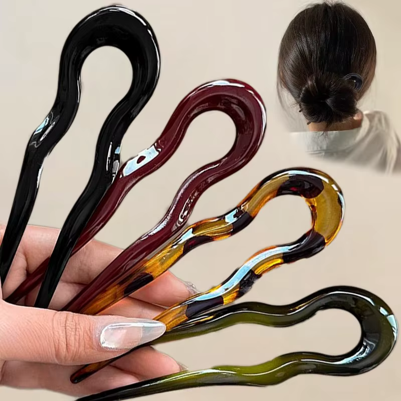 Pince à cheveux torsadée française en acétate