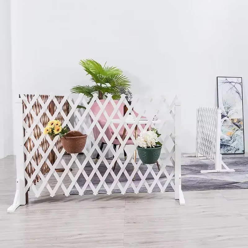 Clôture Anti-route extérieure, grille en bois massif, support pour plantes, barrière intérieure pour animaux de compagnie, conception réglable, disposition de jardin Flexible