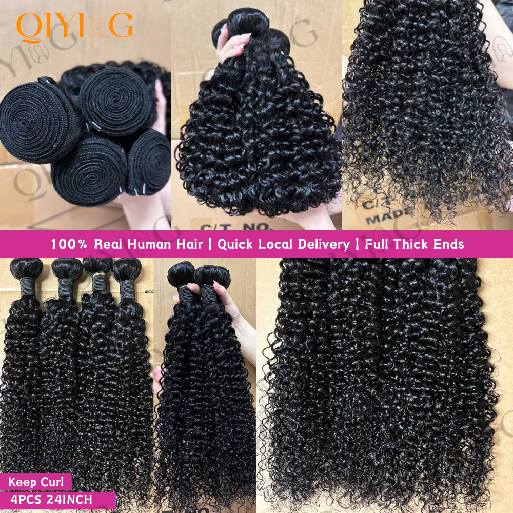 32 Inch Kinky Curly Pelucas De Cabello 100 Humano 1/3/4 Pcs Faisceaux Bouclés Jerry Tissage Cheveux Humains Burmese Curl