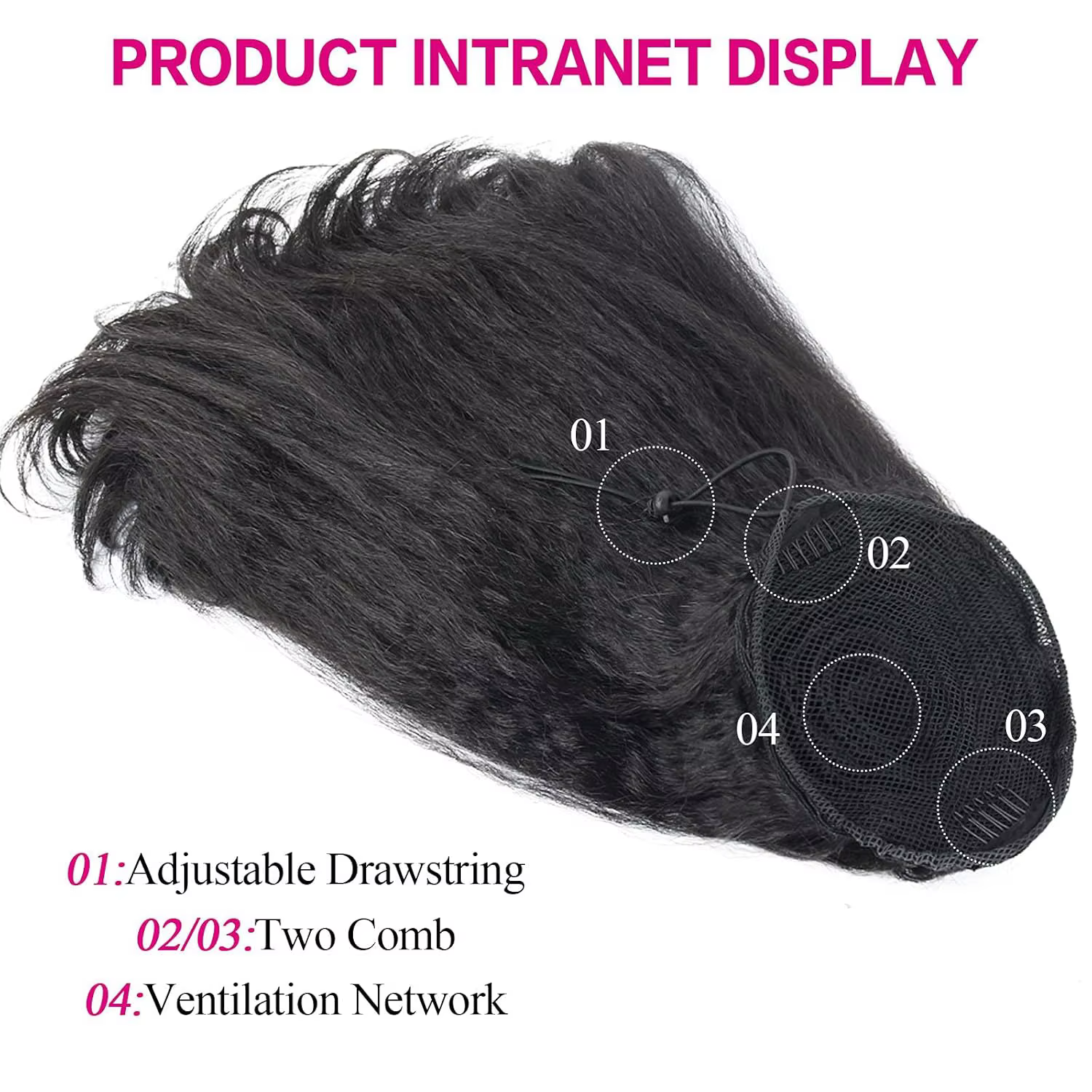 Extension de queue de cheval droite Yaki pour femmes Dahlia
