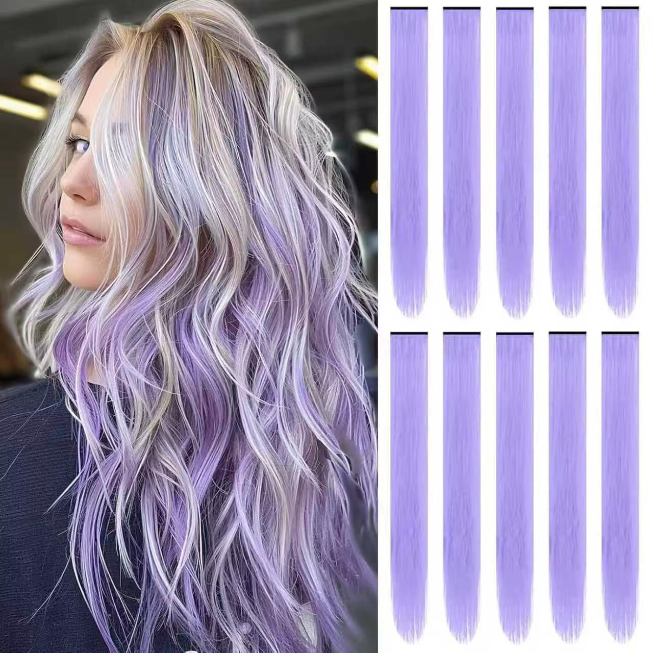 Extensions de cheveux colorés de 22 pouces