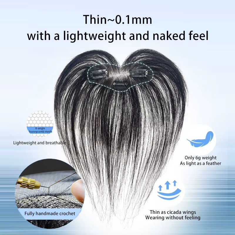 Extensions de cheveux naturels à clipser pour le front et les tempes