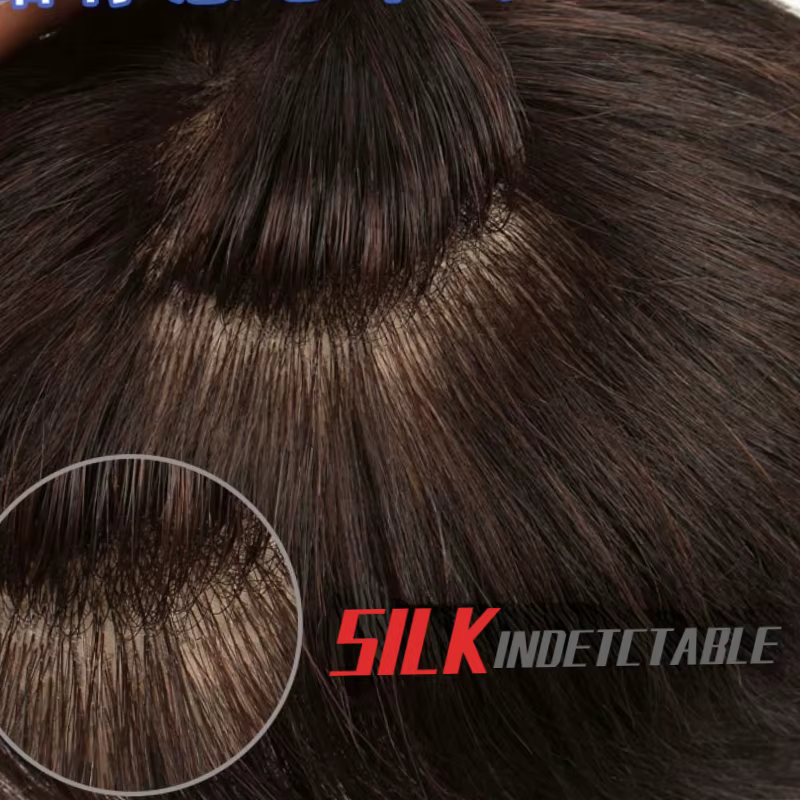 Toupet Hommes Perruque De Cheveux Naturels