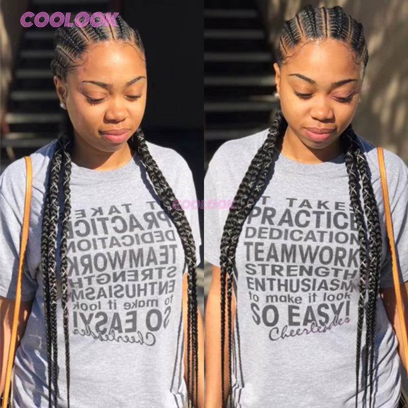 Perruque synthétique tressée style cornrow