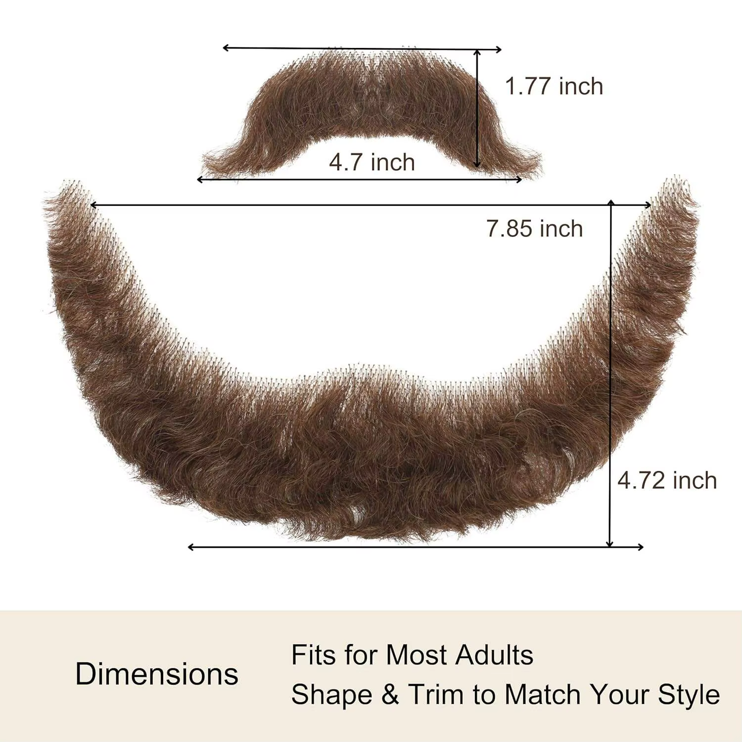 Fausse barbe complète avec pattes d'ange pour hommes