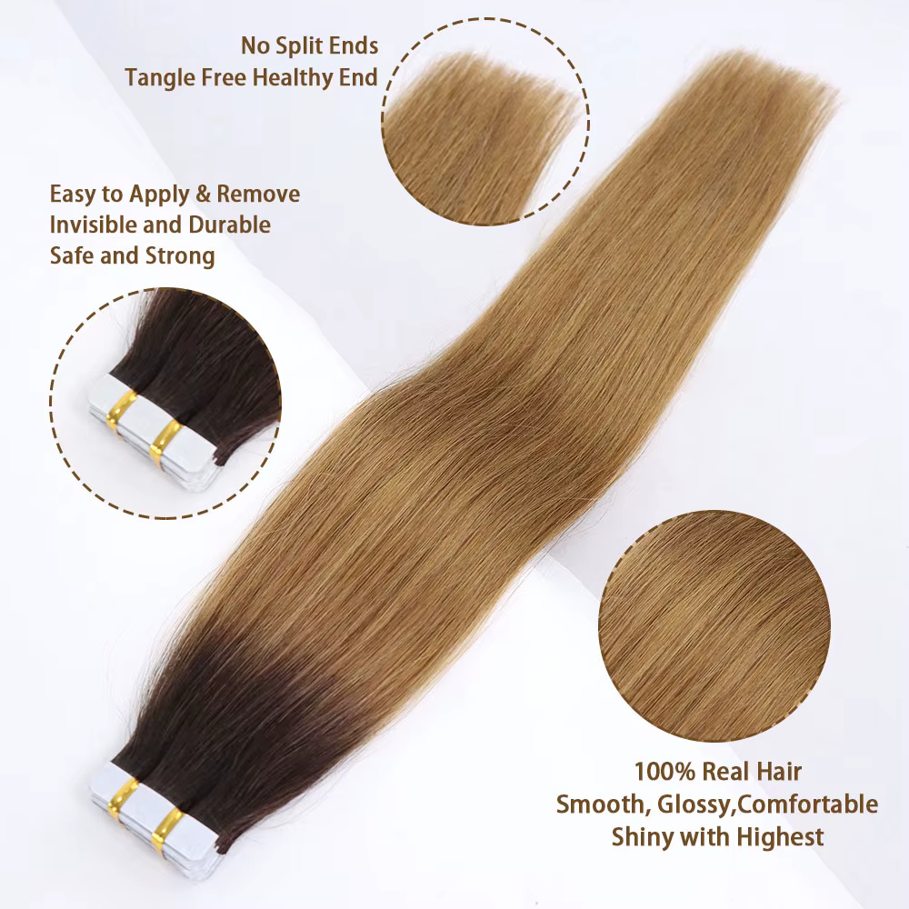 Extensions de bande de cheveux humains blonds