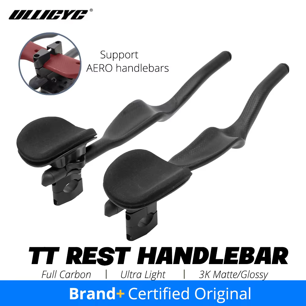 ULLICYC vélo de route Triathlon temps d'essai, repose-vélo entièrement en carbone mat/brillant 3K guidon TT 35 ° Pour guidon d'extension Aero