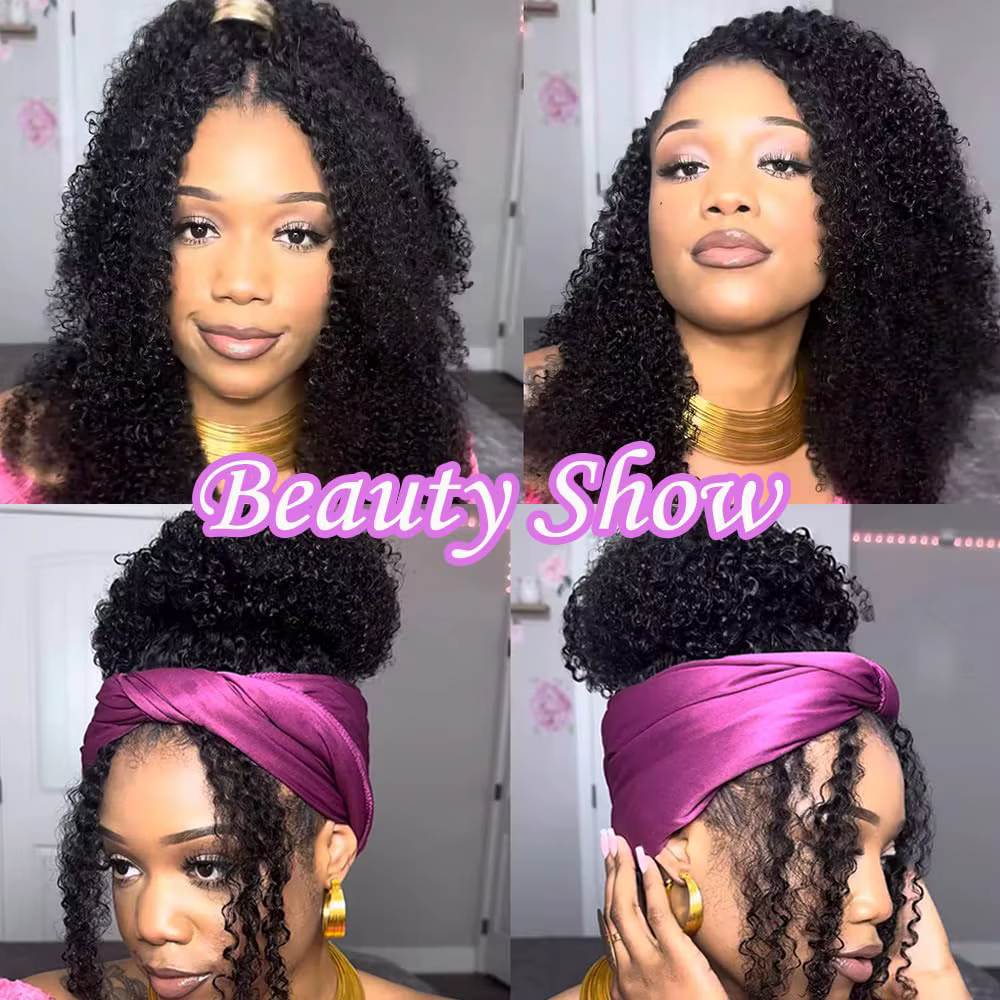Extensions de cheveux humains bouclés afro pré-séparées au crochet
