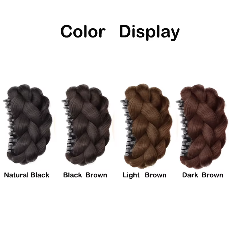 Chignon synthétique torsadé pour femme avec pince à cheveux