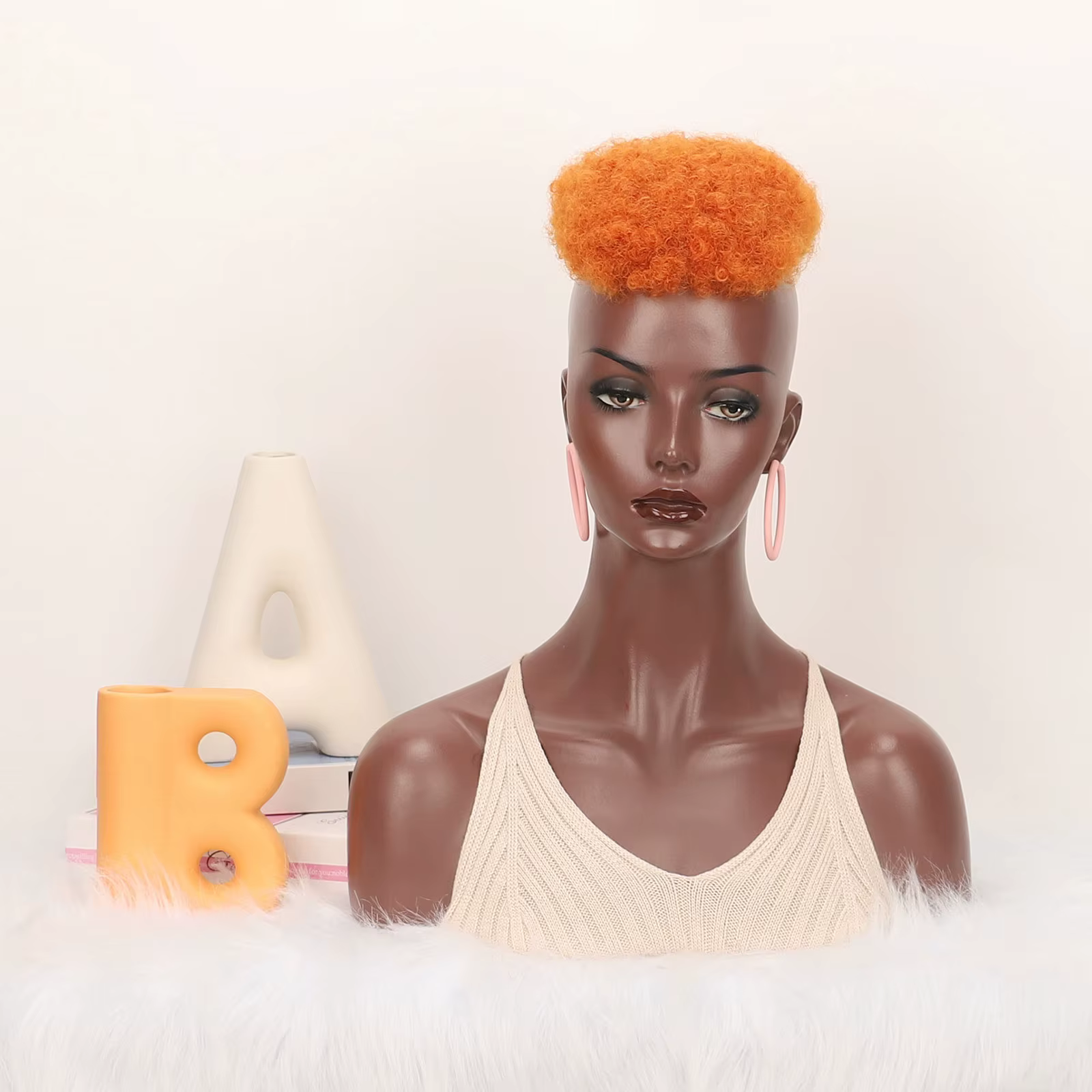 Jeedou-Perruque Afro Synthétique Courte Bouclée pour Homme et Femme, Postiche à réinitialisation, Tête Chauve, Cheveux Amincissants