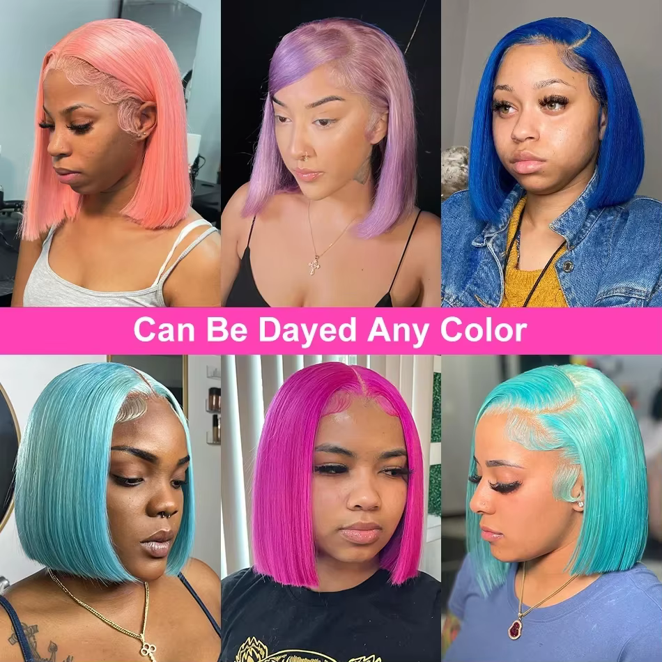 Pour les femmes noires 180% densité 613 Blonde Bob perruque HD perruques cheveux humains Remy brésilien pas cher 13x4